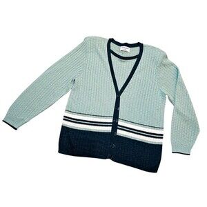 2000's Grandpa Alloy Delia's Catalog Style Striped Mock Twinset Sweater Size S